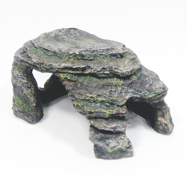 Betta Grey Stone Cave Aquarium Ornament 19cm (l) x 12cm (w) x 9cm (h) MS209