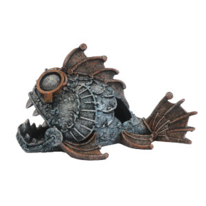 BETTA STEAM PUNK PIRANHA AQUARIUM ORNAMENT 25cm (w) x 14cm (h) x 14cm (d). MS639