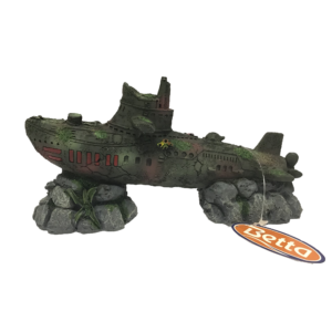 BETTA SUBMARINE AQUARIUM ORNAMENT 26cm (w) x 13cm (h) x 9cm (d) MS909
