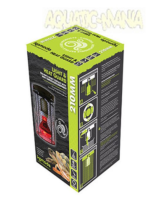 KOMODO REPTILE HEAT GUARD CERAMIC & BASKING LIGHT BULB SAFETY CAGE FOR VIVARIUM 82335